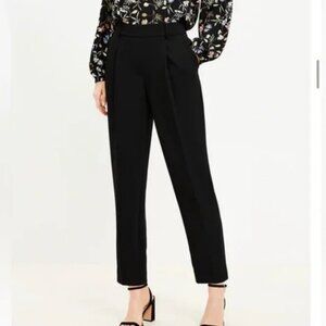 LOFT Outlet High Rise Tapered Leg Black Pull On Pants, Size M
